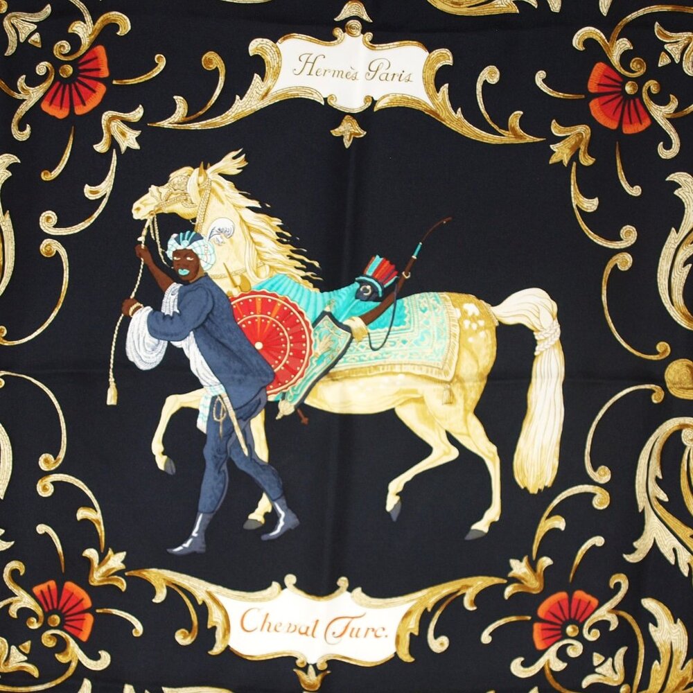 Hermes Cheval Turc Silk Scarf W/ Original